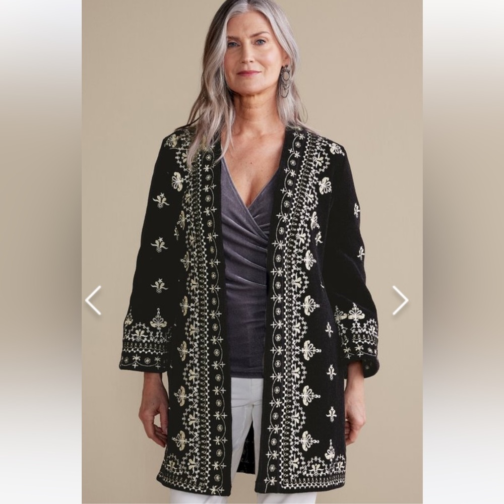 HP🎉Soft Surroundings Tamaya kimono  Black